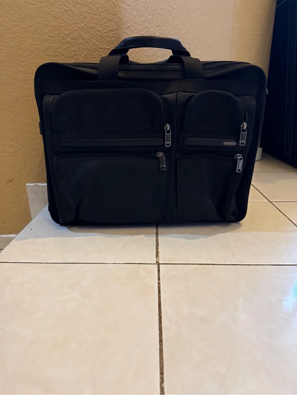 TUMI Black Ballistic Nylon Expandable Laptop Briefcase Business Travel Bag